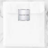 Nep Zilveren Metallic Uiterlijk Aangepaste Tekst S Vierkante Sticker (Tas)