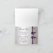 Nep Zilveren Pailletten Paarse Diamant Boog Bedank Bedankkaart (Binnen)