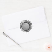Nep Zilveren Was Initiaal Monogram Ronde Sticker (Envelop)