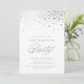 Nep Zilverfolie Confetti Oud en Nieuw Feest Kaart (Staand voorkant)