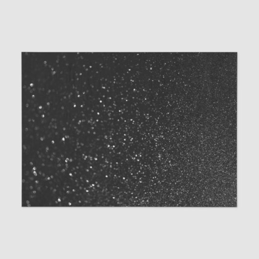 Nep zwart bokeh glitter foto tissuepapier (Voorkant)