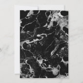 Nep zwart en zilver marmer modern huwelijk kaart (Achterkant)