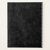 Nep zwart leer modern bedrijfslogo planner (Achterkant)