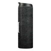 Nep Zwart Leer Modern Monogram Thermosbeker (Geroteerd rechts)