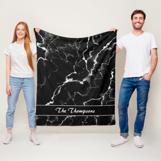 Nep zwart marmer textuur uitzicht met aangepaste t fleece deken (In situ)