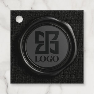 Nep Zwart Waszegel Aangepaste Logo Vierkant Bedankjes Labels
