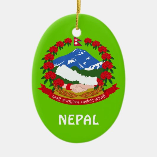 NEPAL* Aangepaste kerstversiering Keramisch Ornament (Voorkant)