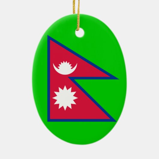 NEPAL* Aangepaste kerstversiering Keramisch Ornament (Achterkant)