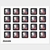 Nepal - Amerikaanse vlag - half Amerikaans Vierkante Sticker (Vel)