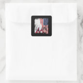 Nepal - Amerikaanse vlag - half Amerikaans Vierkante Sticker (Tas)