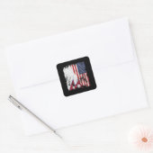 Nepal - Amerikaanse vlag - half Amerikaans Vierkante Sticker (Envelop)