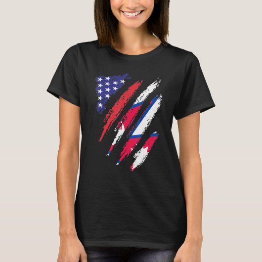 Nepal - Amerikaanse vlag - Patriot Heritage Mon T-shirt (Voorkant)