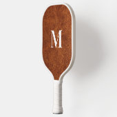 Nepal Bruin Leer Moderne Monogram Pickleball Paddle (Links)