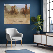Nepal Canvas Wilde Paarden Rennen Equine