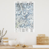 "Nepal/China: gedetailleerde kaart Mount Everest u Poster (Keuken)