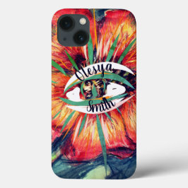 Nepal Cinquefoil Flower Eye & Name Case-Mate iPhone Case