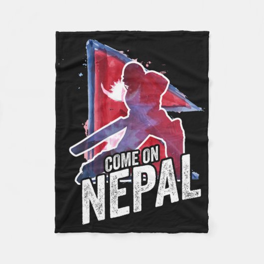 Nepal Cricket Jersey Nepali Flag Supporter Cricket Fleece Deken (Voorkant)