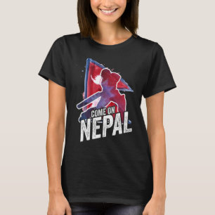 Nepal Cricket T-Shirt Nepali Vlag Supporter Cricke
