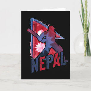 Nepal Cricket T-Shirt Nepali Vlag Supporter Cricke Kaart