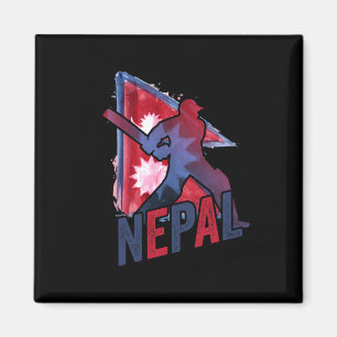 Nepal Cricket T-Shirt Nepali Vlag Supporter Cricke Magneet