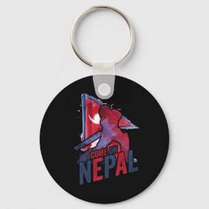 Nepal Cricket T-shirt Nepali Vlag Supporter Cricke Sleutelhanger