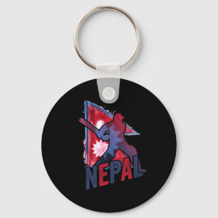 Nepal Cricket T-shirt Nepali Vlag Supporter Cricke Sleutelhanger