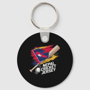Nepal Cricketshirt Cricket Vlag Van Nepal 4 Sleutelhanger