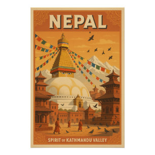 Nepal – De geest van de Kathmandu-vallei Perfect Poster