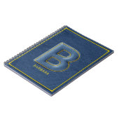 Nepal Denim 3D Gestikte Monogram Letter B Notitieboek (Linkerzijde)