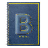 Nepal Denim 3D Gestikte Monogram Letter B Notitieboek (Voorkant)