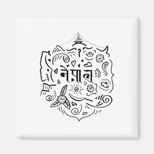 Nepal Doodle Magneet (Voorkant)