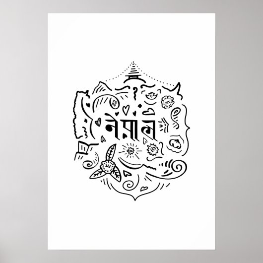Nepal Doodle Poster (Voorkant)