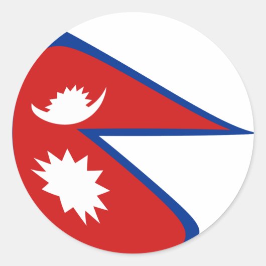 Nepal Fisheye Vlag Sticker (Voorkant)