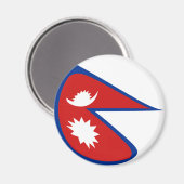Nepal Fisheye Vlagmagneet Magneet (Voorkant / Achterkant)