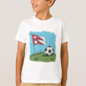 Nepal flag and soccer ball t-shirt (Voorkant)