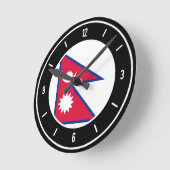 Nepal Flag Elegant Ronde Klok (Hoek)