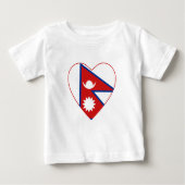 Nepal Flag Heart T-Shirt (Voorkant)