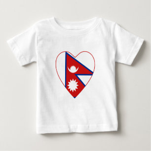 Nepal Flag Heart T-Shirt