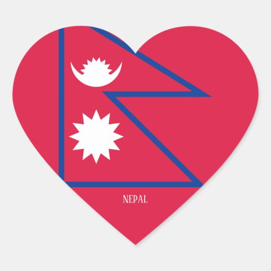 Nepal Flag Splendid Patriotic Hart Sticker (Voorkant)
