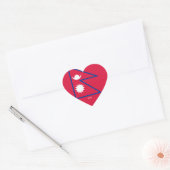 Nepal Flag Splendid Patriotic Hart Sticker (Envelop)