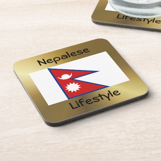 Nepal Flag+Text Onderzetter (Linkerzijde)