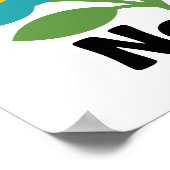 Nepal Flower Market Teal Blossom & Green Leaf Poster (Hoek)