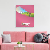 Nepal geïllustreerde kaartposter canvas afdruk (Insitu (Woonkamer))