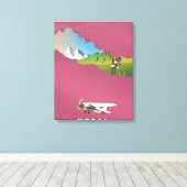 Nepal geïllustreerde kaartposter canvas afdruk (Insitu (Houten vloer))