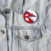 Nepal Gnarly Flag Ronde Button 5,7 Cm (In situ)