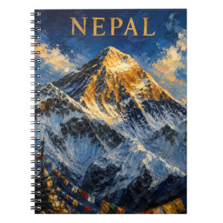 Nepal: Golden Sunrise Mount Everest Art Souvenir Notitieboek