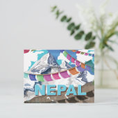 Nepal Himalayan Prayer Flags Travel poster Briefkaart (Staand voorkant)