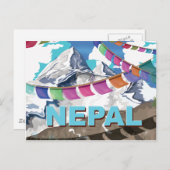Nepal Himalayan Prayer Flags Travel poster Briefkaart (Voorkant / Achterkant)