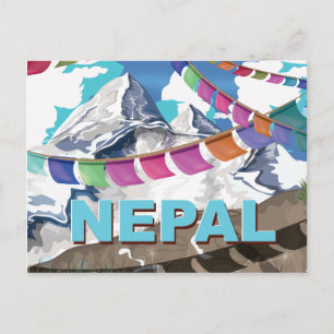 Nepal Himalayan Prayer Flags Travel poster Briefkaart
