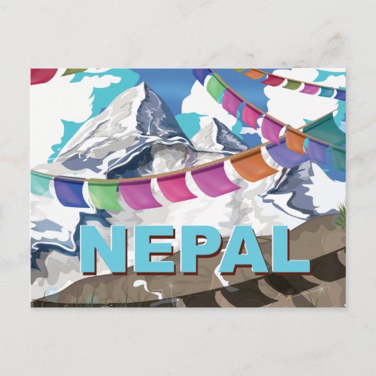 Nepal Himalayan Prayer Flags Travel poster Briefkaart (Voorkant)